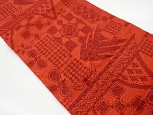 リサイクル　抽象模様織出し名古屋帯